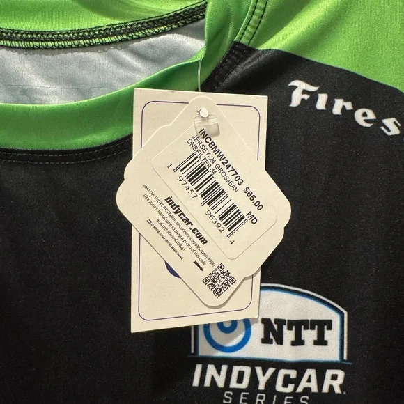 IndyCar Authentic Jersey -24- Grosjean number 77 Short Sleeve Performance Tee - Picture 3 of 9